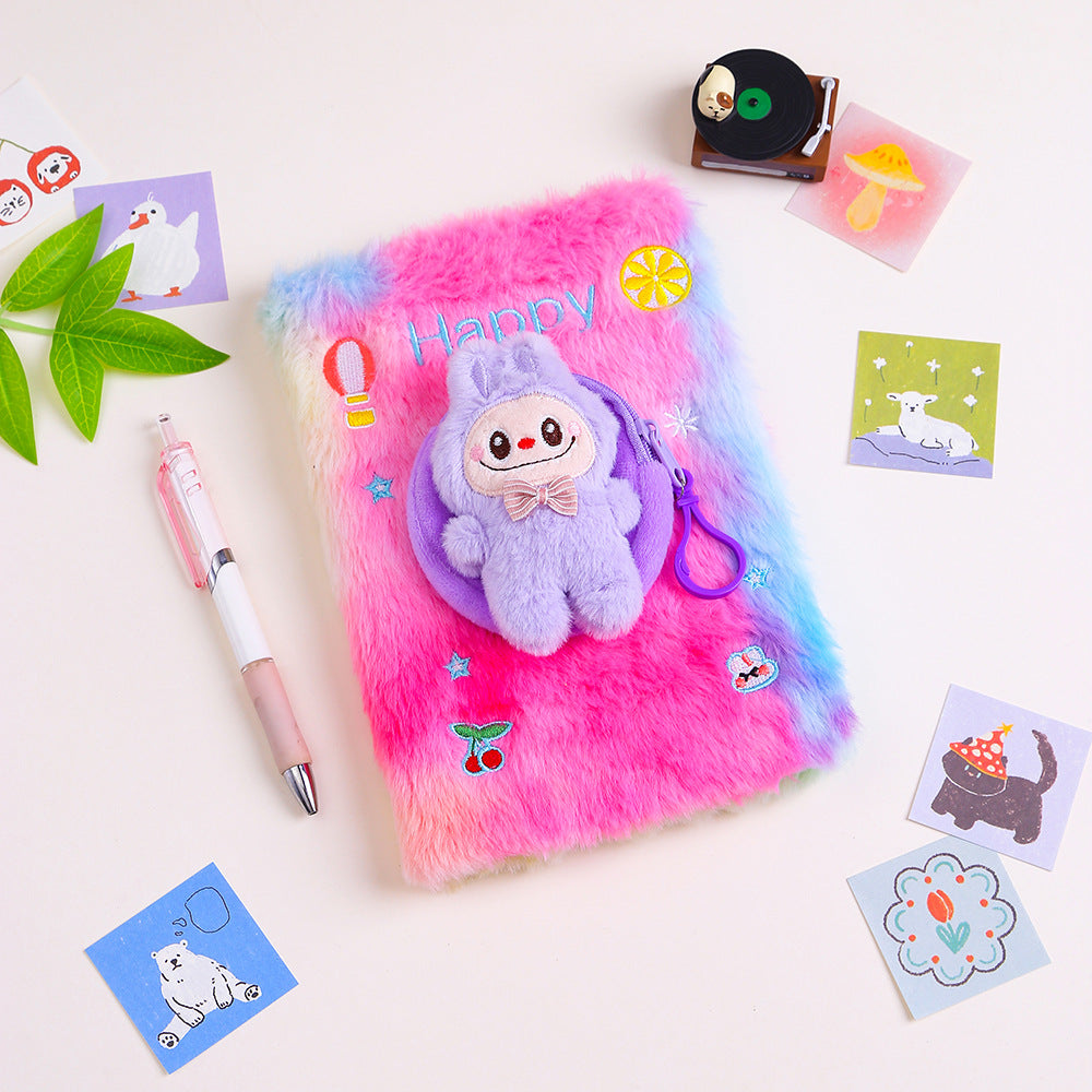 Wholesale Cartoon Bubu Plush Notebook Double Pinyin Notepad Children' s Cute Handbook